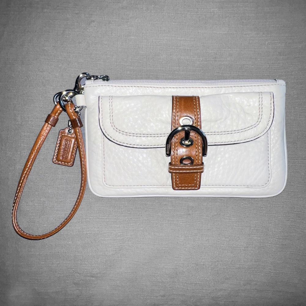 Coach Leather Slim Wristlet Clutch Bag